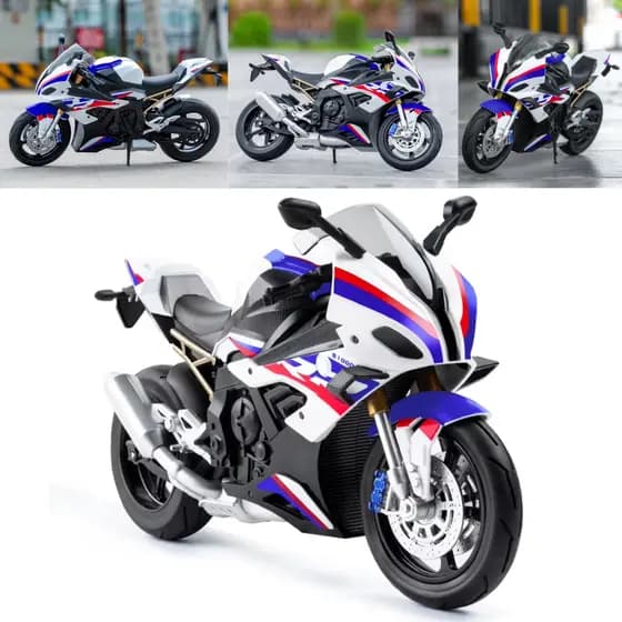 Miniatura Moto BMW S1000RR Escala 1:10 Coleção Motos Metal  20 CM
