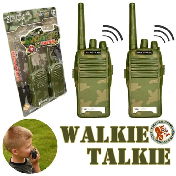 Brinquedo Rádio Comunicador Walkie Talkie Infantil verde Exército