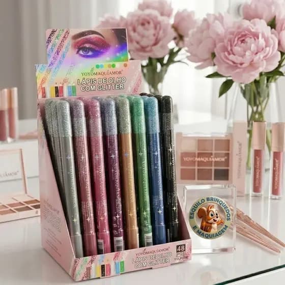 Kit Com 8 Lápis Sombra Glitter Colorido Pigmentação Para Olhos YOYO MAQUIAMOR