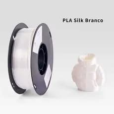 Filamento PLA Branco  Silk  Premium 1Kg 1,75mm Efeito Aveludado Impressora 3D FDM Rise 3D