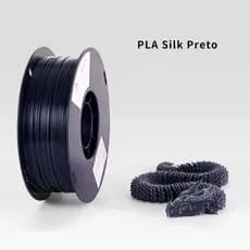 Filamento PLA Preto Silk Premium 1Kg 1,75mm Efeito Aveludado Impressora 3D FDM Rise 3D