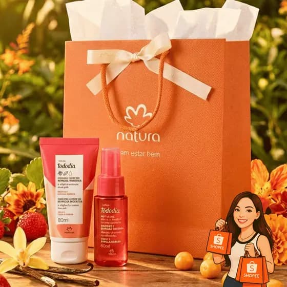 Natura Kit Presente Tododia Morango e Baunilha Dourada