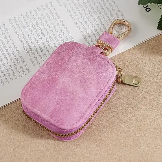 Capa Case Para Fone de Ouvido Chaveiro Para Bolsa Cor Rosa Seco