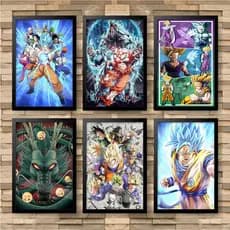 DRAGON BALL - Quadros e Placa Decorativa de Parede para quarto e sala tema Vegeta Dragon Ball Z hero Super Sayajin Goku
