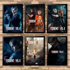 Quadro decorativo Resident evil 4 gamer nerd geek jill valentine Nemesis leon Chris Redfield claire