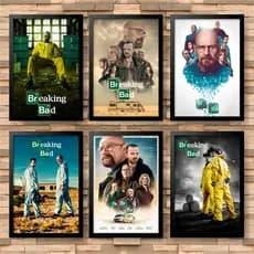 Quadro Decorativo Breaking Bad | Poster série com Moldura e acetato | Decoração Geek Nerd