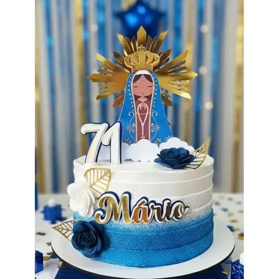 Topo de bolo Nossa Senhora Aparecida/ Aniversário - mesversário / FAZEMOS QUALQUER TEMA