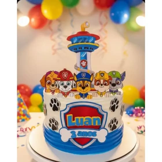 ENVIO RÁPIDO Topo de bolo Patrulha Canina | Enfeite de bolo Patrulha Canina| Topper de bolo Patrulha Canina