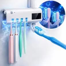 Aplicador Pasta de Dente Dispenser Porta Escovas Com Esterilizador Solar