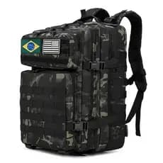 Mochila Tática Militar Camping 50 Litros Impermeável Com 2 Patchs Incluso