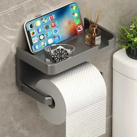 Suporte Papel Higiênico Multiuso Adesivo Lenço Banheiro Luxo