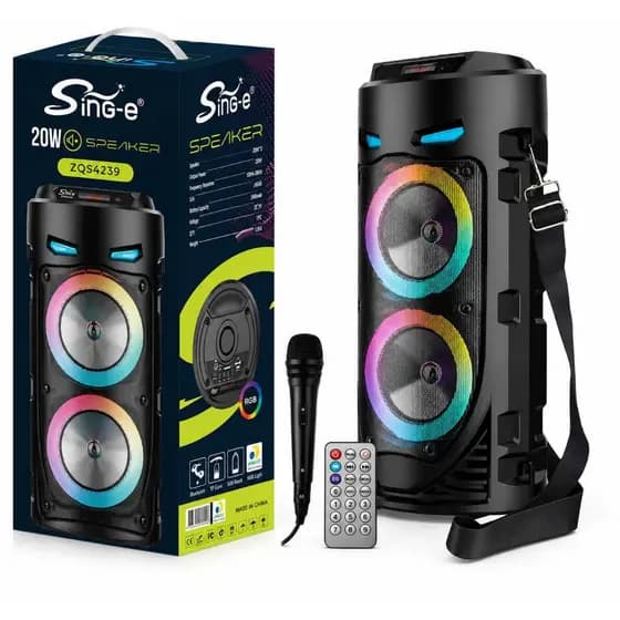 Caixa De Som Bluetooth Grande Amplificada Com Microfone + Alça