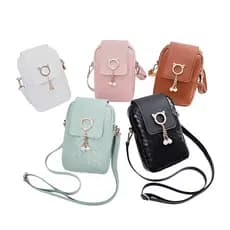 Bolsa de ombro transversal para celular com borla de pérola