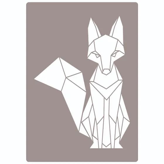 Stencil 50 X 70 RAPOSA GEOMETRICA Molde Vazado Para Pintura Em Tecido Mdf Madeira Parede Piso Papel Camiseta Pano De Prato