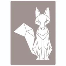 Stencil 50 X 70 RAPOSA GEOMETRICA Molde Vazado Para Pintura Em Tecido Mdf Madeira Parede Piso Papel Camiseta Pano De Prato