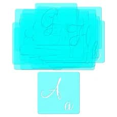 Stencil Molde Vazado Alfabeto Tamanho Externo 6cm X 6cm Pintura Tecido Mdf Madeira Papel Parede