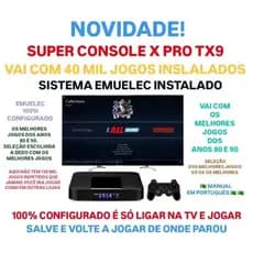 Retrô Game Box mais de 40 mil Jogos Clássicos Retrô Anos 80, 90 e 2000 Emuelec 64GB