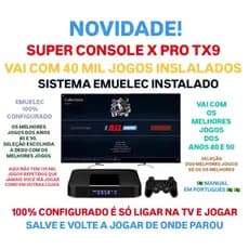 Super Console X PRO Console de Jogos Retrô com 40 Mil Jogos + 2 Controles