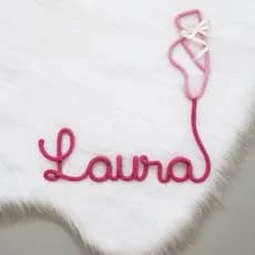 Nome com sapatilha de bailarina em tricotin (leia toda a descrição do anúncio) / Porta-maternidade
