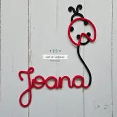 Nome com joaninha em tricotin