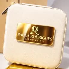 Kit 50/25/75/200 placas 4x2cm medalhas tags retangular em acrilico dourado rose prata