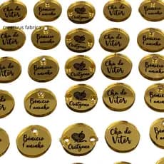Kit 110 Tags Redondas 1,3cm – Acrílico Personalizado