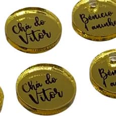 Redondo 1,3cm em Acrílico Personalizado – Kit com 110 Unidades