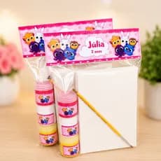 10 Kit tela de pintura personalizada  Bolofofos Rosa Menina ou Menino