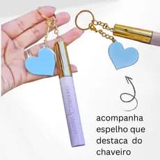40 Chaveiro Gloss Labial + Espelho Personalizado para Empresas