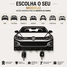 Porta Chaves Carro Personalizado BMW Porsche 911 Mercedes Fusca Golf GTI Audi Range Rover Parede