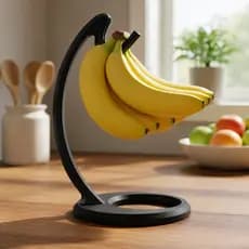 Suporte Fruteira Mesa Gancho para Pendurar Banana Multiuso Preto ou Branco