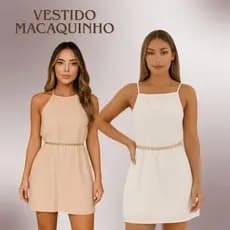 Vestido Macaquinho Liso Feminino Básico Duna com Shorts por Baixo e Ideal para o Dia a Dia