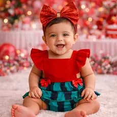 Romper Infantil Vestido Melancia Bebe Menina Jardineira Fantasia + Arquinho