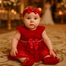 Conjunto Luxo Bebê – Vestido + Calcinha + Faixa + Sapatinho | Batizado, Casamento e Enxoval
