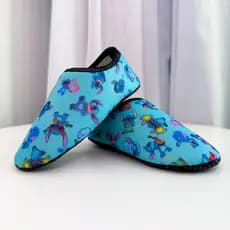 Sapatilha Infantil Calce Fácil Masculina Stitch Sapato Meia Antiderrapante Confortável Praia Escola