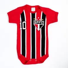 Body Infantil Bebê Torcedor – Roupa Uniforme Torcedor Futebol Vermelho e Preto
