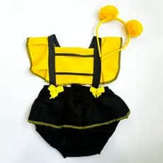 Romper Infantil Vestido Abelhinha Bebe Menina Jardineira Fantasia + Arquinho