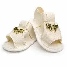 Sandália Infantil Bebê Feminina Luxo | Confortável e Delicada - Ideal para Batizado e Festa