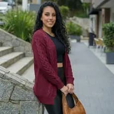 Casaco Aberto Feminino Tricot  Cardigã Kimono Roupa de Inverno Confortavel Quentinho