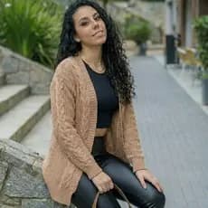 Casaco Aberto Feminino Donna Tink Elegante Sofisticado em Tricô Premium Macio Confortável e Estiloso