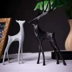 Estatuetas de Cervos Minimalista Decorativos - Mesa Rack Escrivaninha Estantes Casa Beleza