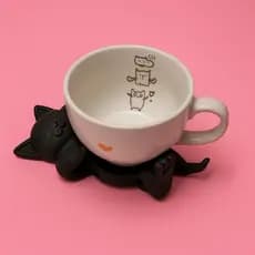 Suporte/Porta Copos 3D de Gatinho Abraçador de Caneca Xícara Copo Latinha Fofo Decorativo