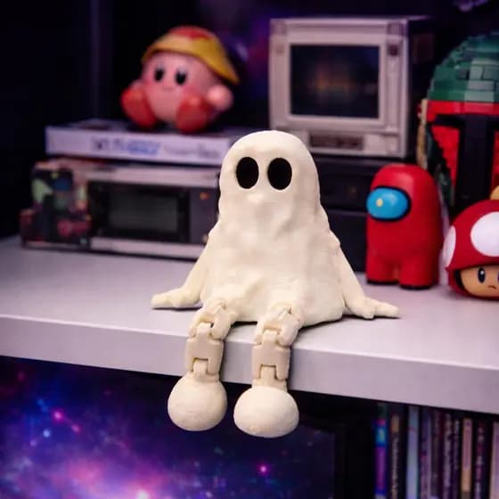 Fantasma Decorativo Minimalista Geek para Setup Gamer e Escritório Moderno