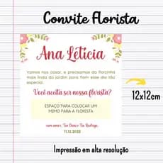 Convite para Florista de Casamento Personalizado
