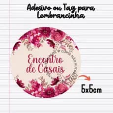 Adesivo ou Tag para Lembrancinha Encontro de Casais para Igrejas Personalizada Kit com 15 unidades