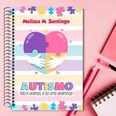 Caderno de Acompanhamento da Criança Autista com Nome - 50 folhas Capa Dura
