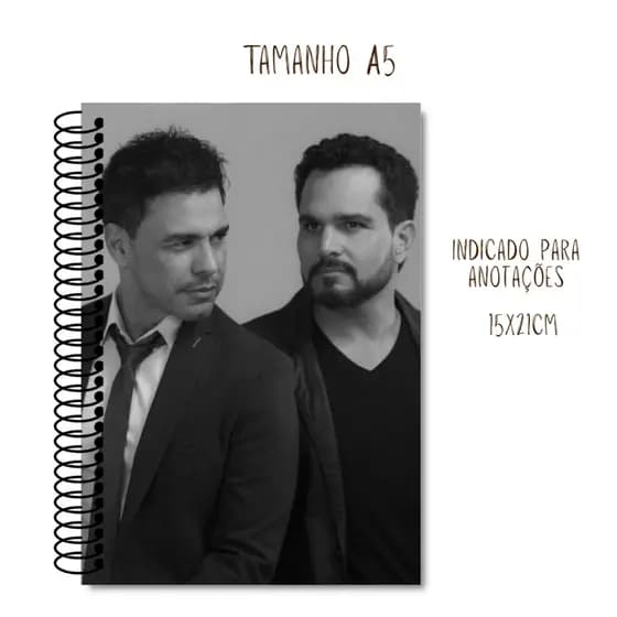 Caderno Zezé Di Camargo e Luciano para Anotações / Capa Dura / 50 folhas