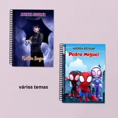 🟢 Agenda Escolar com Nome - Escolha seu Tema
