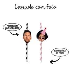 Canudo de Papel Personalizado com Foto Aniversário Despedida de Solteiro Formatura
