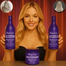 Kit Capilar Matizador Platinum Maycrene: Shampoo + Mascara + Condicionador